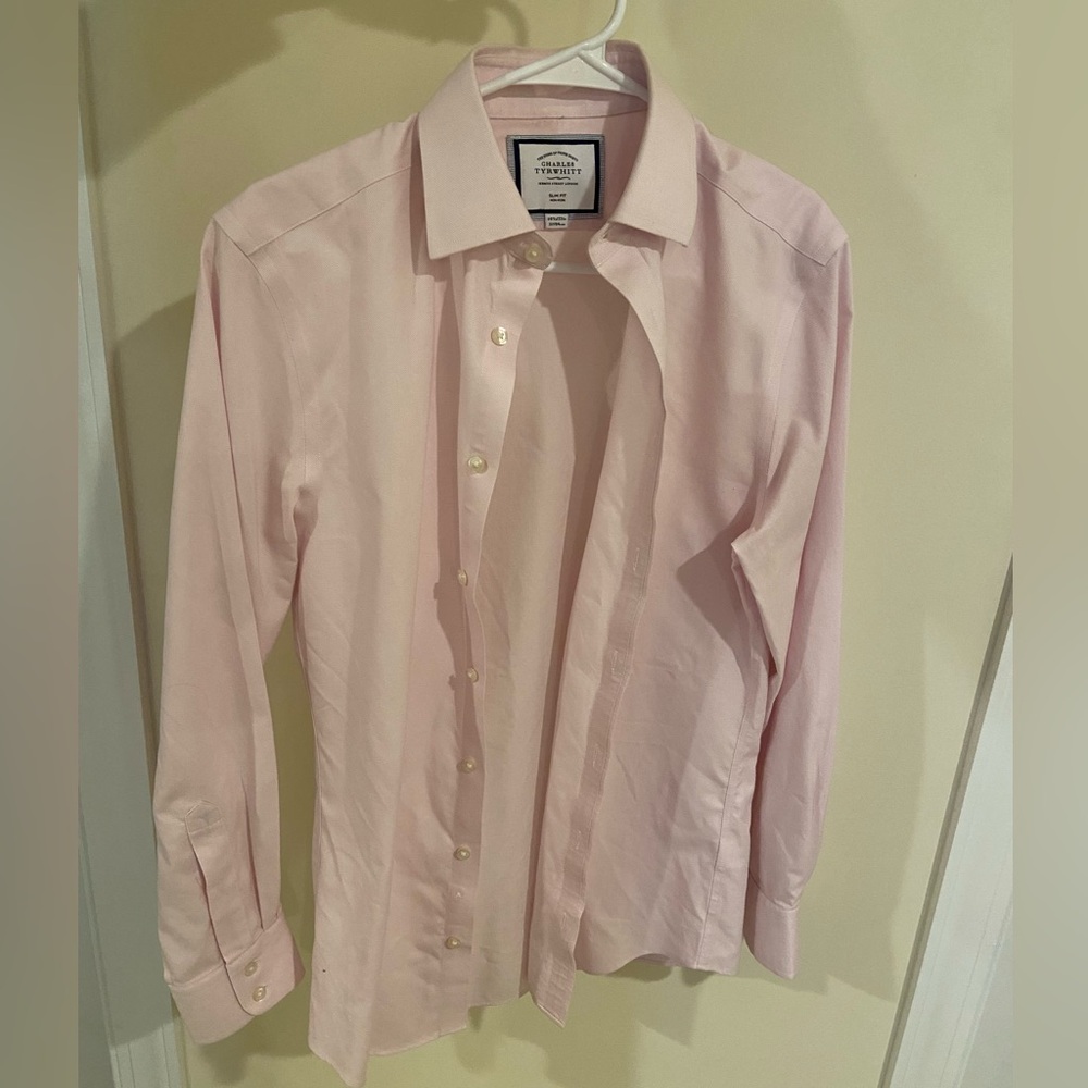 Charles Tyrwhitt Slim Fit Non-Iron Men’s Light Pink Dress Shirt